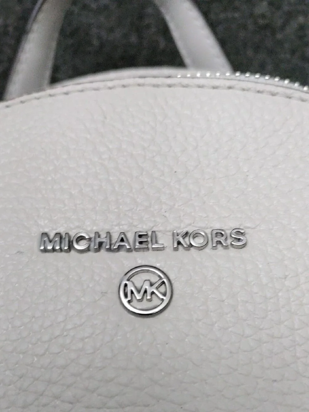 Michael Kors Optic White Pebbled Leather Backpack